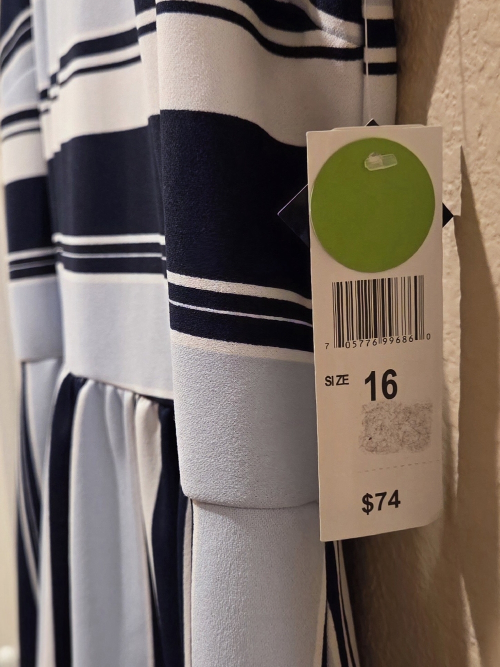 Sleeveless Navy & Light Blue Striped Midi Dress - Picture 3 of 7